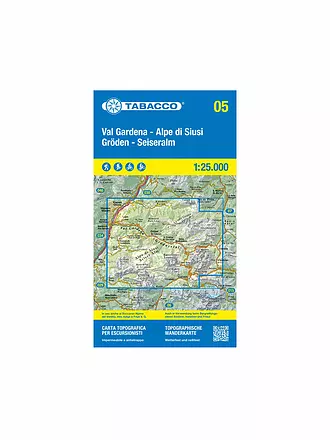 TABACCO | Wanderkarte 05, Gröden, Seiseralm 1:25.000 | 